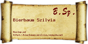 Bierbaum Szilvia névjegykártya